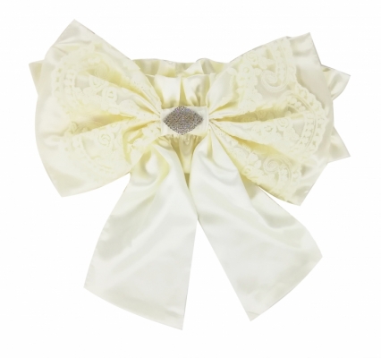 Бант атласный молочный