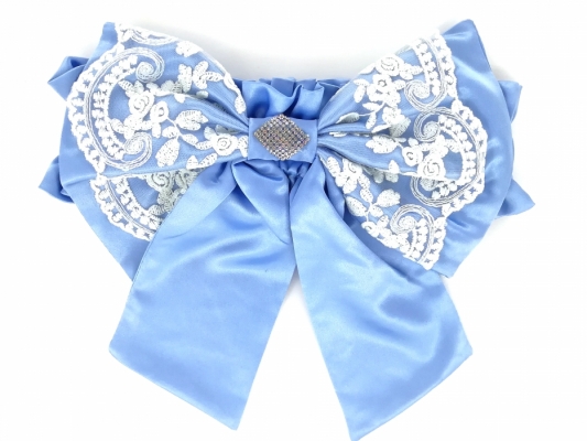 Бант атласный голубой
