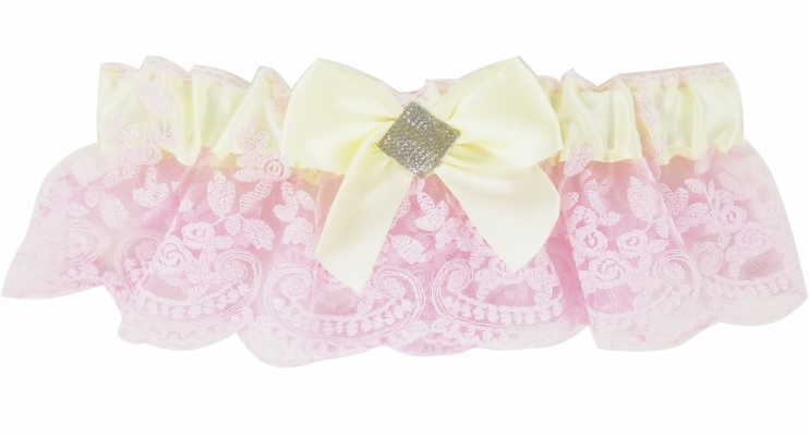 Бант кружевной розовый
