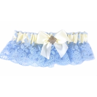 Бант кружевной голубой