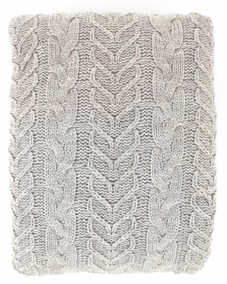 Плед "Косы" серо-коричневый